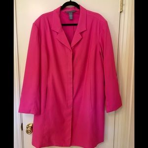 BRIGHT PINK 3/4 LENGTH SPRING COAT BY JESSICA HOLBROOK - LIKE NEW!!